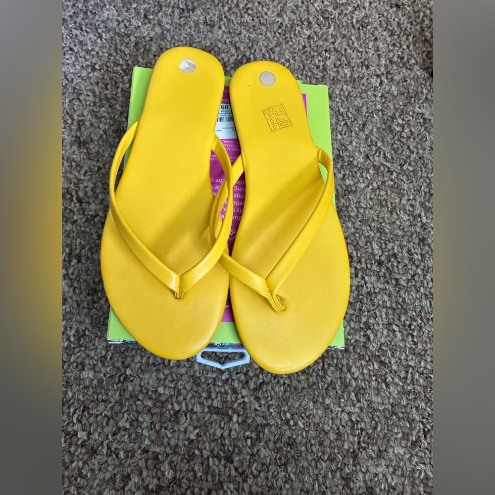 Bright Yellow Flip Flops